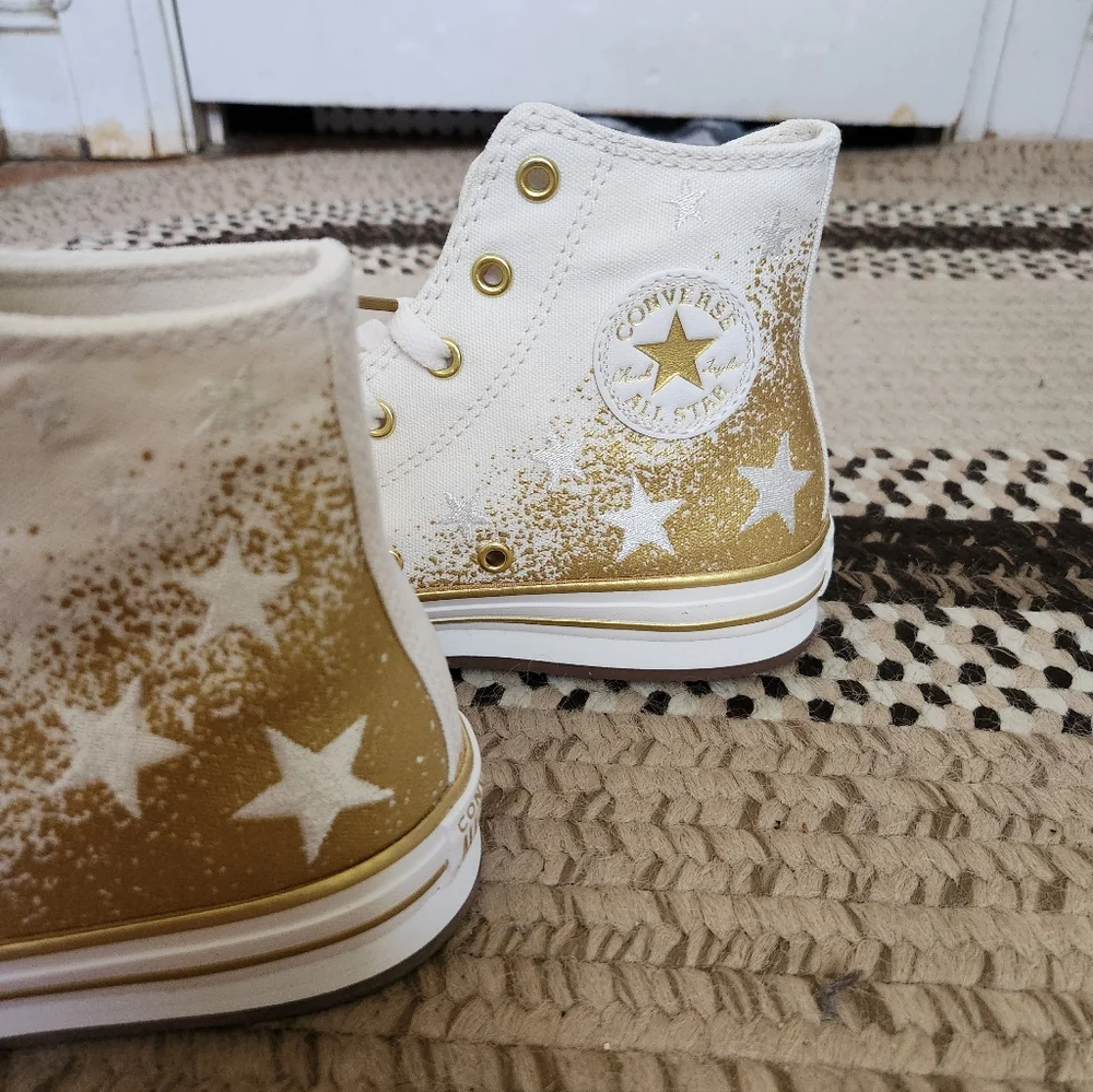 Converse High-Top - White and Gold
